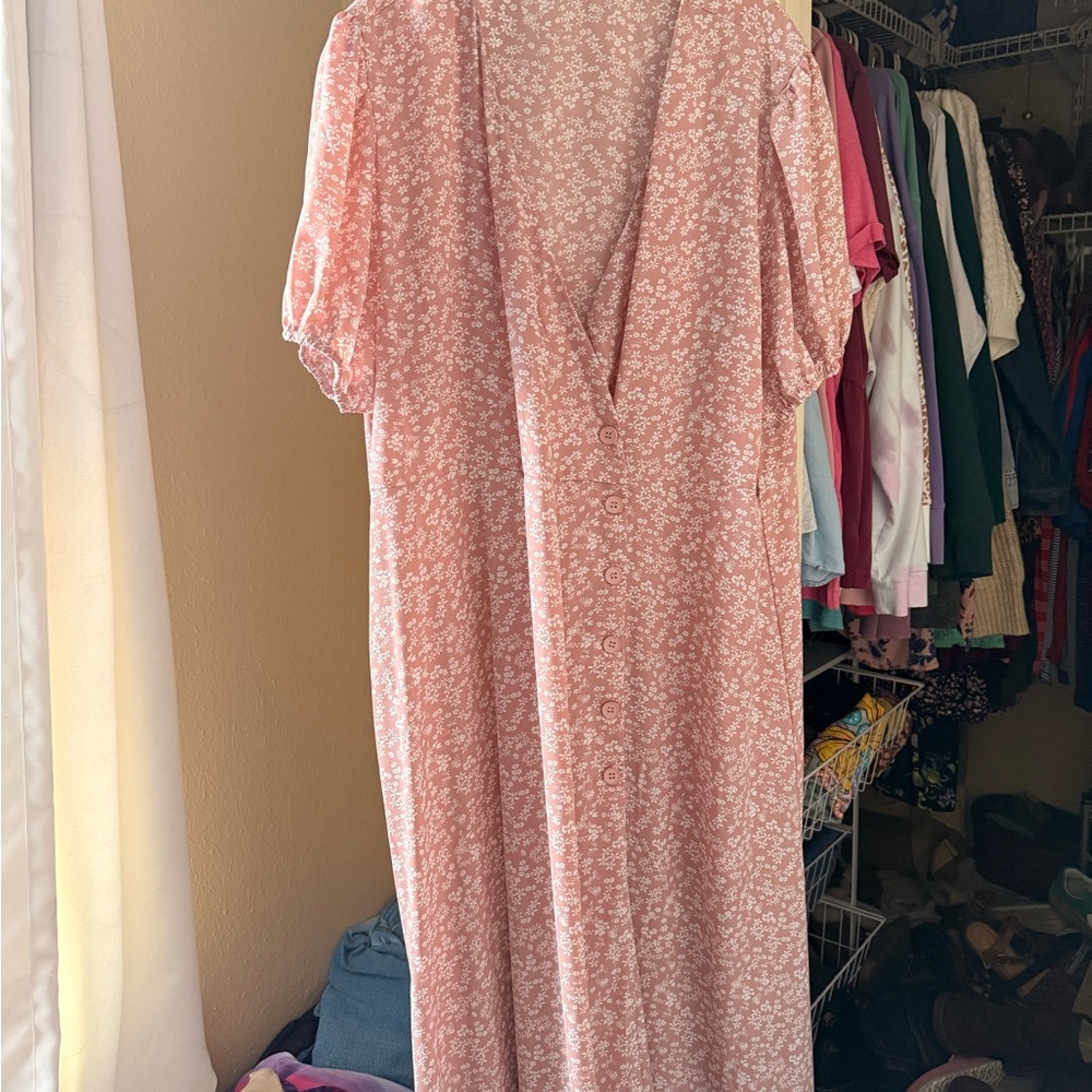 Nasty Gal Pink Floral Dress